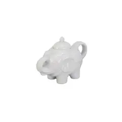 BIA Cordon Bleu Elephant Sugar Bowl - 10oz Porcelain Sugar Jar with Lid, Glossy White Finish - Durable, Dishwasher Safe, Whimsical Animal Shape