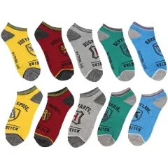 Harry Potter Socks Adult Hogwarts Quidditch No Show Ankle Socks 5 Pack Multicoloured