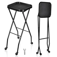 Byootique Salon Folding Rolling Tray Station Service Trolley Storage Cart For Barber Shop