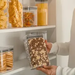 OU Airtight Food Storage Container 9.7cup, BPA Free Clear Plastic Food Storage Container with Leak Proof Lid, Stackable Kitchen Pantry Organizer