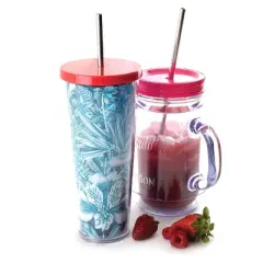 Norpro 11-inch Stainless Steel Drinking Straws Set with Cleaning Brush