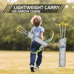 Bow and Arrow Set for Kids Archery Toy Set  Target & Quiver, Indoor Outdoor Activity Toys 10 Suction Cup arrows, Targets and Arrow Holders