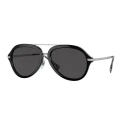 Burberry JUDE BE 4377 300187 Unisex Aviator Sunglasses Black 58mm