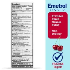 Emetrol Liquid Non-Drowsy Nausea Relief - Cherry Flavor - 4fl oz