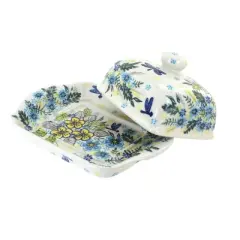 Blue Rose Polish Pottery 67 Vena Butter Dish