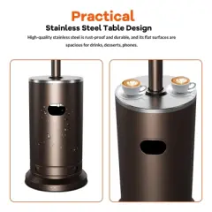 48,000 BTU Propane Patio Heater with Wheels, Round Table Design, Stainless Steel Burner, Tip-Over Protection for Home,  Commercial, Bro