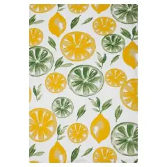 2pk Kitchen Towel Yellow/Green - MU Kitchen: 100% Cotton, Fruit Pattern, Machine Washable, 30"x20"