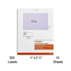 Staples Laser/Inkjet Address Labels 1 x 2 18086