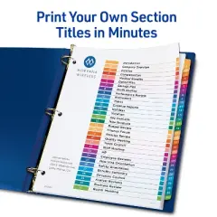 Avery 1-31 Dividers for 3 Ring Binders, 31 Tabs per Set, Customizable Table of Contents, Multicolor Tabs (3 Sets of 44129)