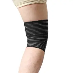 Unique Bargains Hook Loop Closure Knee Support Wrap Bandage Sport Guard Brace Strap