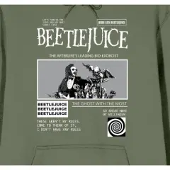 Beetlejuice The Ghost With the Most Men's Olive Green Graphic Hoodie