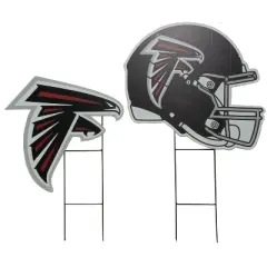 NFL Atlanta Falcons 2pk Logo and Helmet Garden Stake Set