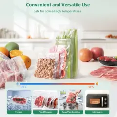 Vacuum Sealer Bags for Food Storage 150 Gallon 11" x 16" and Quart 8" x 12" and Pint 6" x 10", with BPA-Free