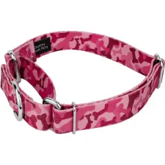 Country Brook Petz Pink Bone Camo Martingale Dog Collar