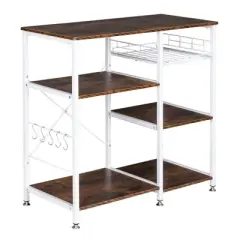 Karl Home 3-Tier Kitchen Baker's Rack Utility Storage Shelf Microwave Stand Storage Cart