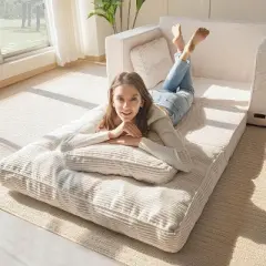 MAXYOYO Convertible Sofa Bed, Pull Out Loveseat Sleeper Sofa, 2 in 1 Folding Couch Bed