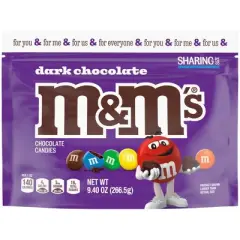 M&M's Dark Chocolate Sharing Size Chocolate Candies Pouch - 9.4oz