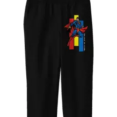 Superman Flying Superhero Youth Boy's Black Jogger Pants