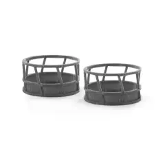 3D to Scale 1/64 2 Pack of 3D Printed Gray Plastic Hay Feeders 64-300-GY