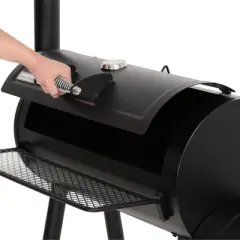 Captiva Designs E02GR006 Offset Charcoal Smoker - Black