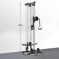 Wall Mount Cable Machine, LAT Pulldown Machine with Adjustable Pulley System for Home Gym