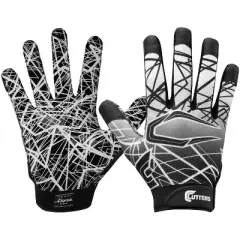 Cutters Game Day Receiver Adult Gloves Black - L
