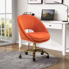 Hector Velvet  ErgonomicTask Chair Home Office Desk Chair Swivel Adjustable  with open back design| Karat Home