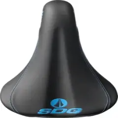 SDG Bel-Air RL Saddle - Black/Cyan Rail Material: Steel Width: 140