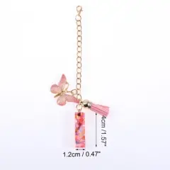 Unique Bargains Heart Sequin Letter I Butterfly Tassel Water Cup Pendant Pink 1 Pc