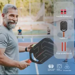 Aukfa Carbon Fiber Pickleball Paddle &ndash; 14mm/16mm Polypropylene Honeycomb Core, UV Matte Finish, Hot Press Molded, Lightweight Pro Racket