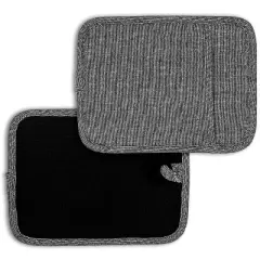 Home Mart Goods Black Heat Resistant Thick Soft Quilted Lining Kitchen Oven Pot Holders With Neoprene and Cotton Non-slip - 2 Pack