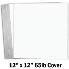 Hamilco White Cardstock Scrapbook Paper 12x12 65lb Card Stock &ndash; 25 Pack