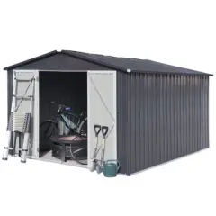 Metal Metal garden sheds outdoor storage sheds Dark Gray As shown