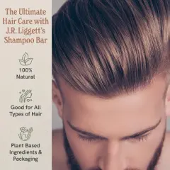 J&middot;R&middot;LIGGETT'S All-Natural Shampoo Bars for Hair | Original Formula | Nourish Follicles w/ Antioxidants / Vitamins | Sulfate-Free | 2 Pack 3.5 oz Bars
