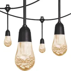 24ct Caf&eacute; Outdoor String Lights Integrated LED Bulb - Black Wire - Enbrighten