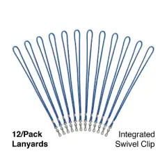 Staples Lanyards with Swivel Clip 36" Length Nylon Blue 12/Pack (18917)