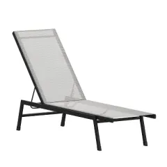 Emma and Oliver Textilene Adjustable 5 Position Patio Chaise Lounge and Metal Frame