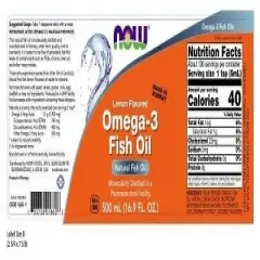 Omega 3 Fish Oil Lemon by Now Foods  -  500 ml Liquid