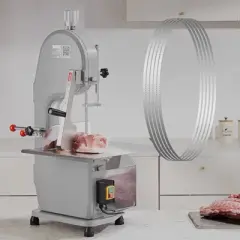 VEVOR Band Saw Blade, 65x0.63x0.02 inch, 5 PCS/Pack Meat Bandsaw Blades for Replacement, Carbon Steel Blade, Silver