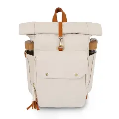 Oniva Carmel Roll Top 35Cans/13qt Picnic Backpack Cooler with Utensil and Bottle Set - Tan