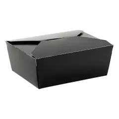 Inno-Pak 29 oz Paper Food Box Black #8 Size - Case of 130