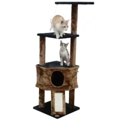 Go Pet Club Kitten Cat Tree with Scratching Board - Black - 46"