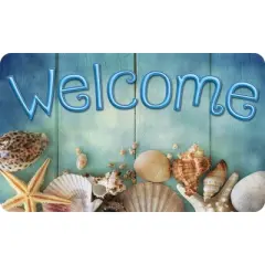 Ashley Productions&reg; The Original Fun Mat&trade;, Welcome Mat, 18" x 30", Beach Life Welcome