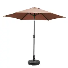 Ainfox 9ft Patio Umbrella Coffee With Umbrella Base