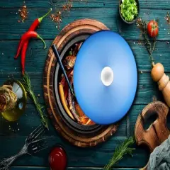 Bruntmor 4 Quart All Clad Tagin Cooking Pot Dish With Blue Diffuser.