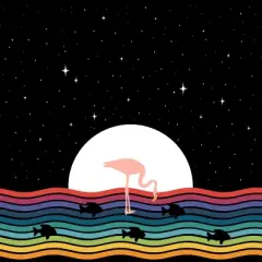 Men's Design By Humans Colorful Flamingo Starry Night By Maryedenoa Tank Top