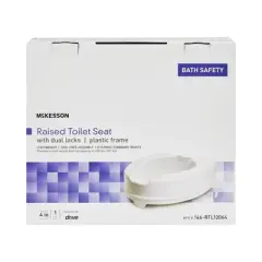 McKesson White Plastic Raised Toilet Seat 4" Height up to 400 lbs