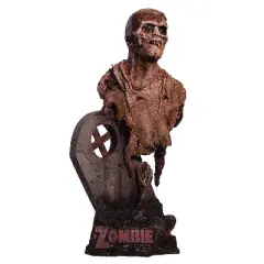 Trick or Treat Studios Fulci Zombie Poster Zombie Bust Halloween Decoration - 9 in - Brown