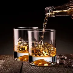 Bezrat Whiskey Decanter & 4 Whiskey Glasses Set