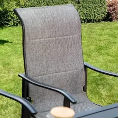 7pc Outdoor Dining Set with Steel Rectangle Table, 4 Fixed Chairs & 2 Swivel Chairs - Captiva Designs